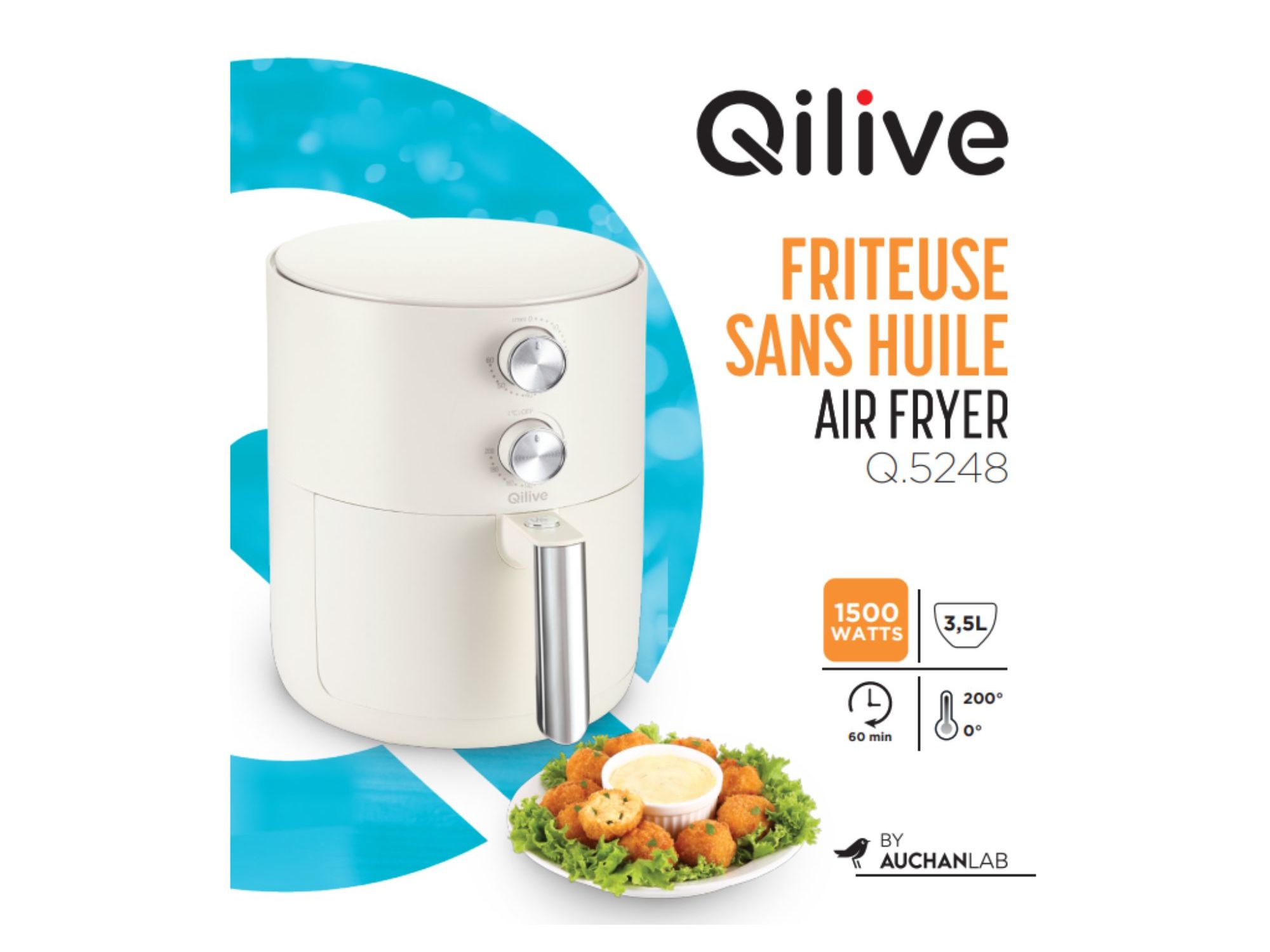 FRITADEIRA AIR FRYER QILIVE RETRO Q.5248 3.5L