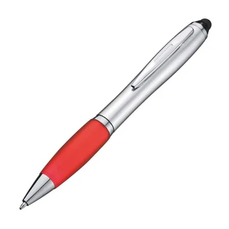 Macma Touchpen Kugelschreiber, silber-rot