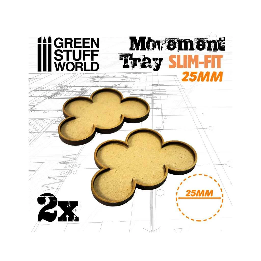 Plateaux de Mouvement MDF 25mm x5 - Skirmish