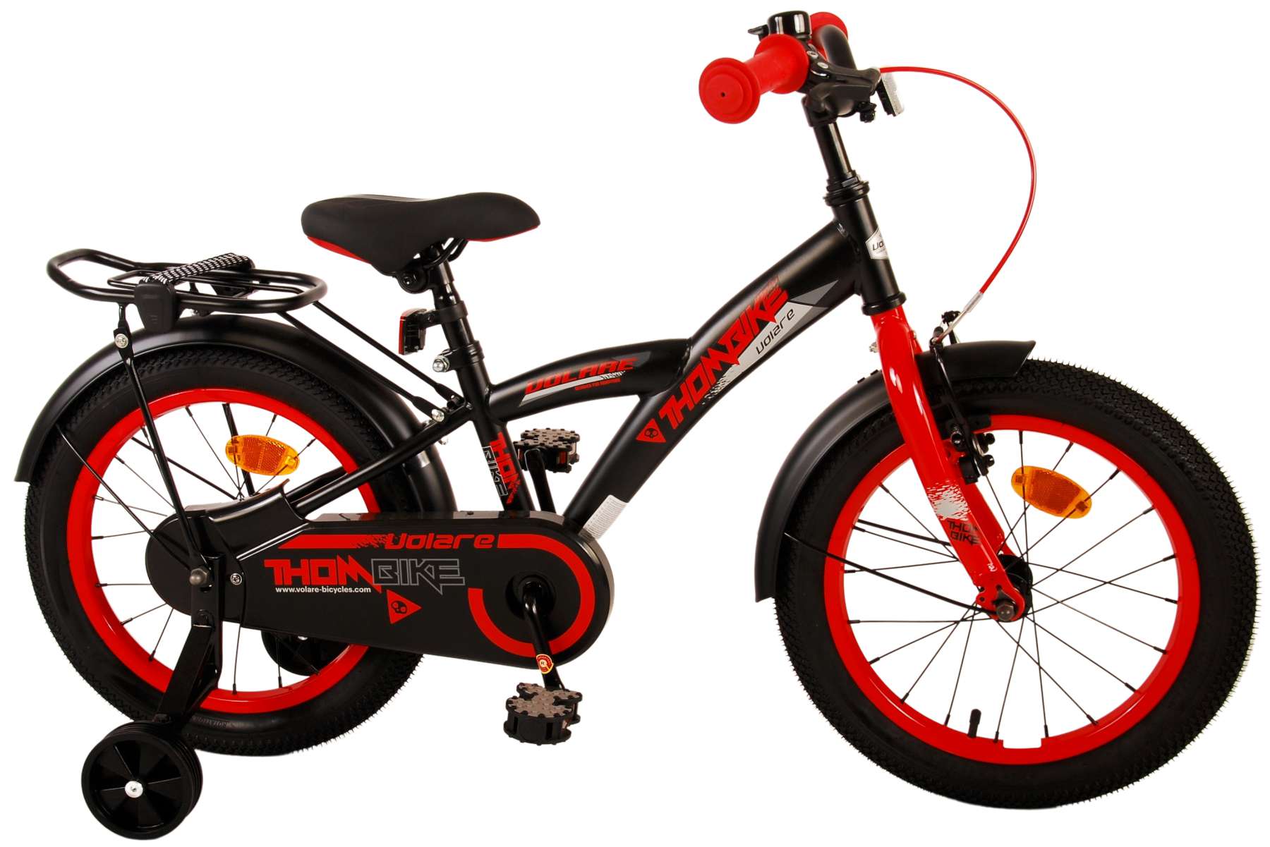 Kinderfahrrad Thombike für Jungen 16 Zoll Kinderrad in Schwarz Rot