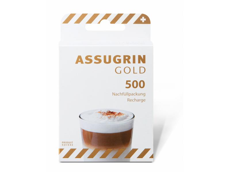 Assugrin Süssstoff Gold Nachfüllpackung 500 Stück Schweizer Süssungsmittel auf Aspartam-Basis