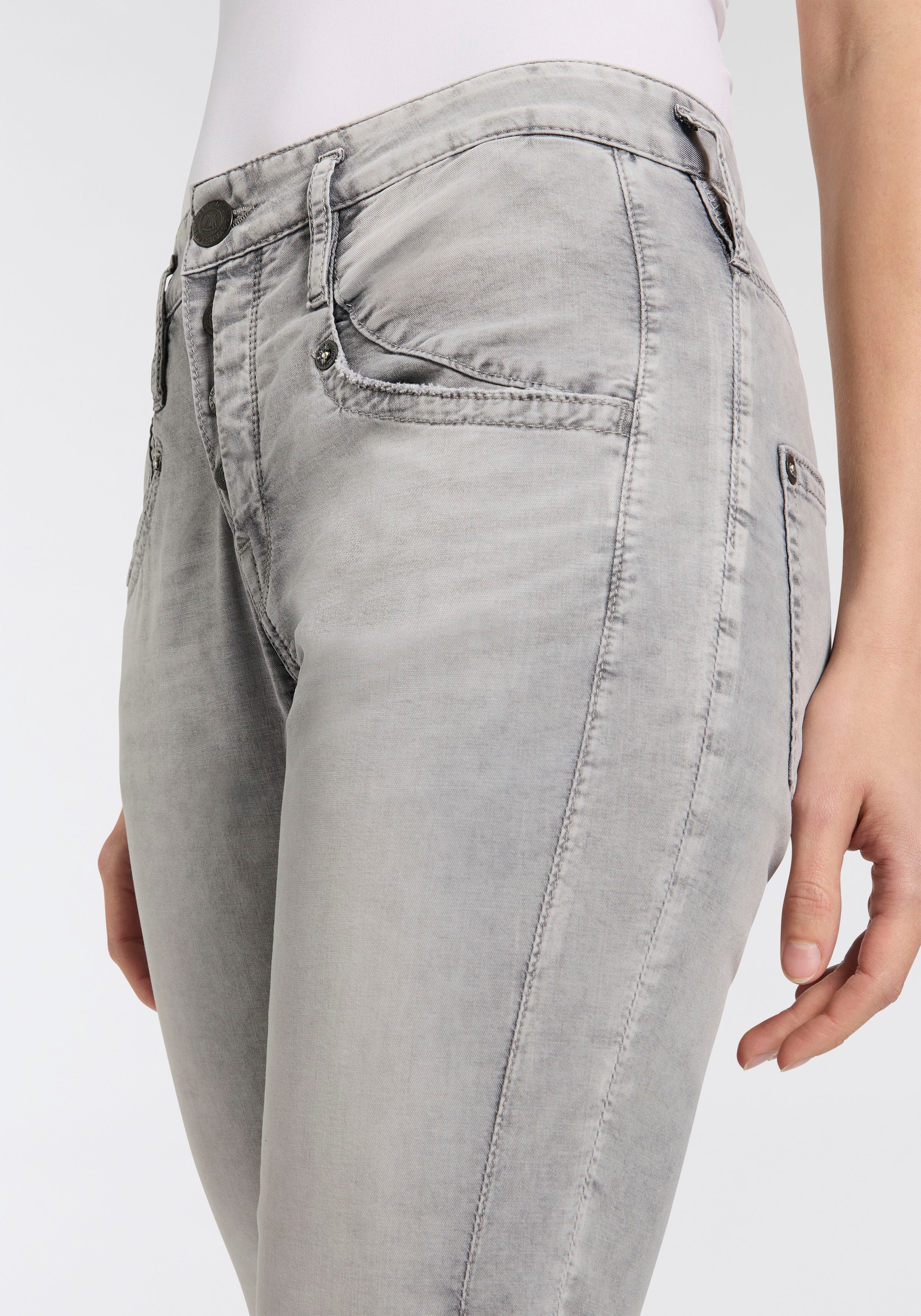 Herrlicher 5-Pocket-Jeans »Shyra Cropped Denim Grey Light Stretch«, in Cropped-Länge