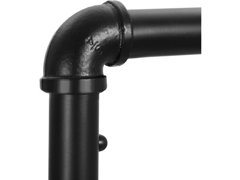 VASAGLE Garderobenständer auf Rollen 162 cm, Braun/Schwarz Garderobe im Wasserrohr-Design