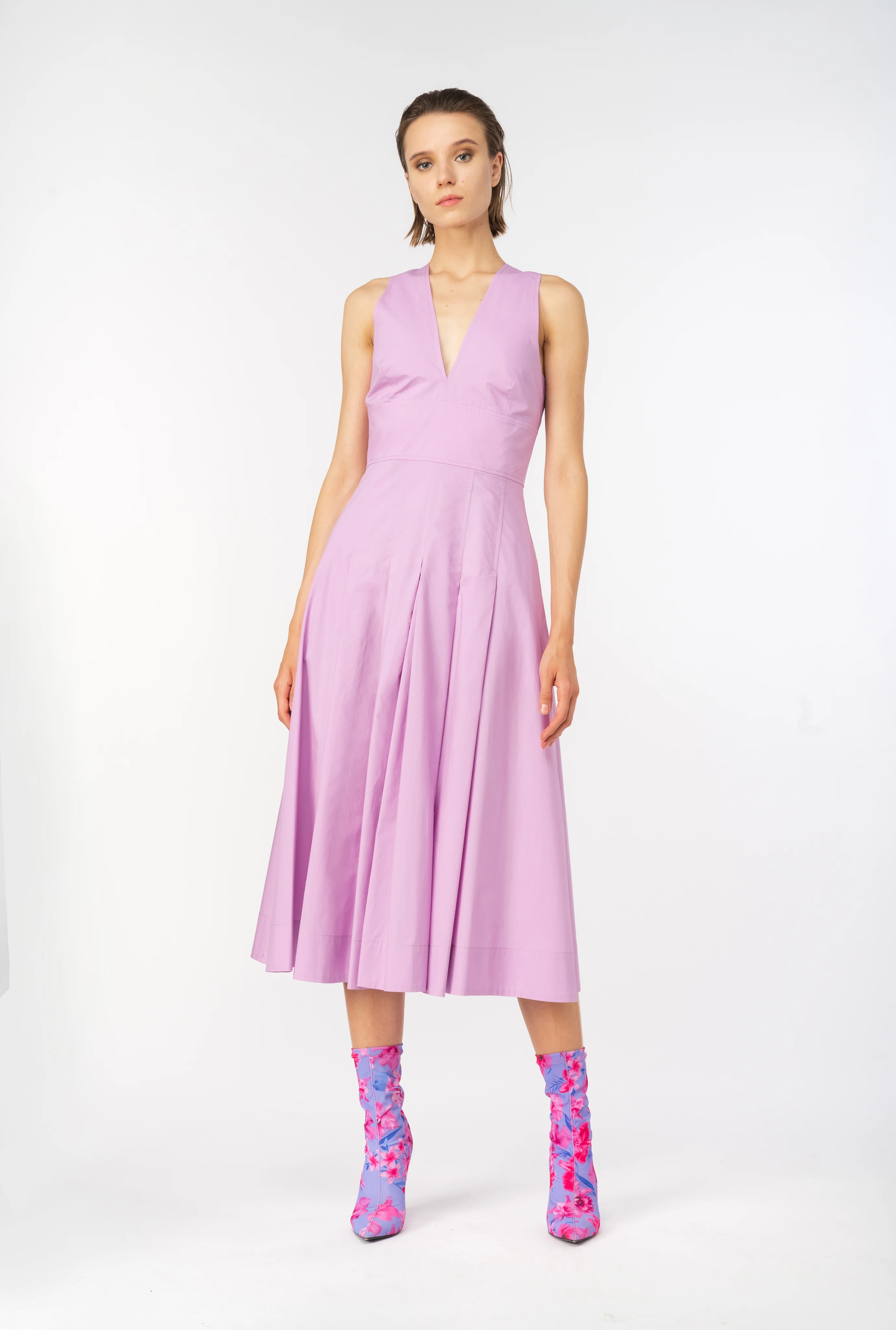 Robe plissée | Violet
