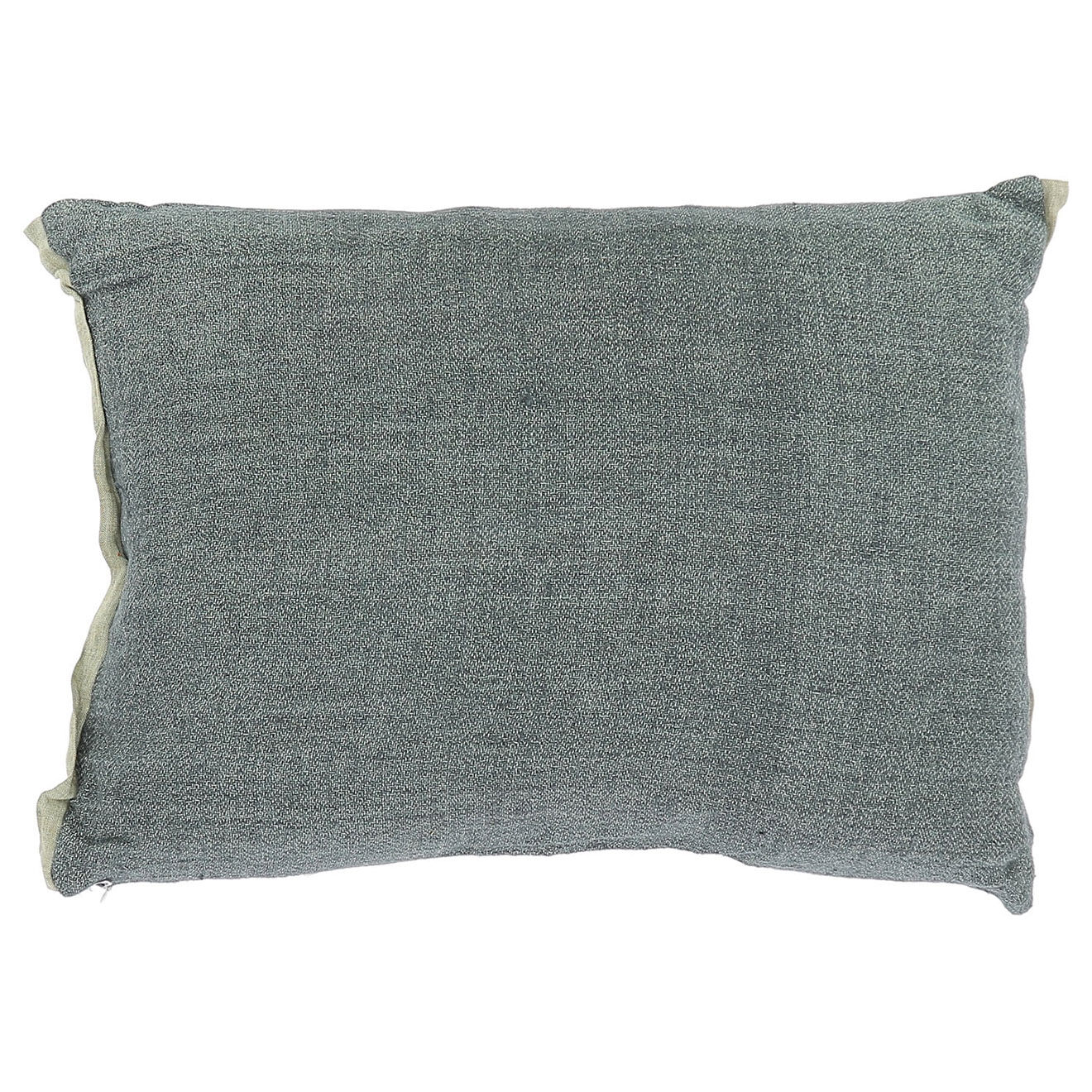En Fil d'Indienne Housse de coussin Varanasi tweed de lin grise - 40x55 cm