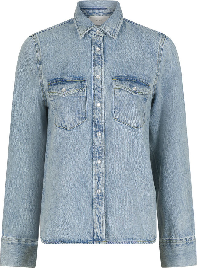 Neo Noir Roger Denim Shirt Smoke blue