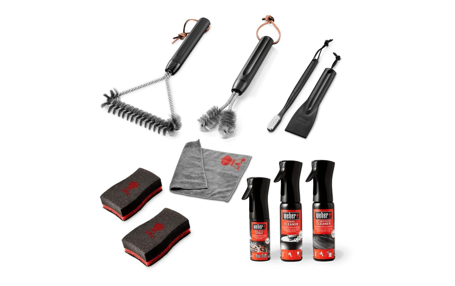 Reinigungs-Set für Gasgrills aus Emaille 10-teiligReinigungs-Kit speziell für Emaille-Gasgrills
