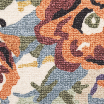 Vloerkleed bloemen wit 160x230 cm