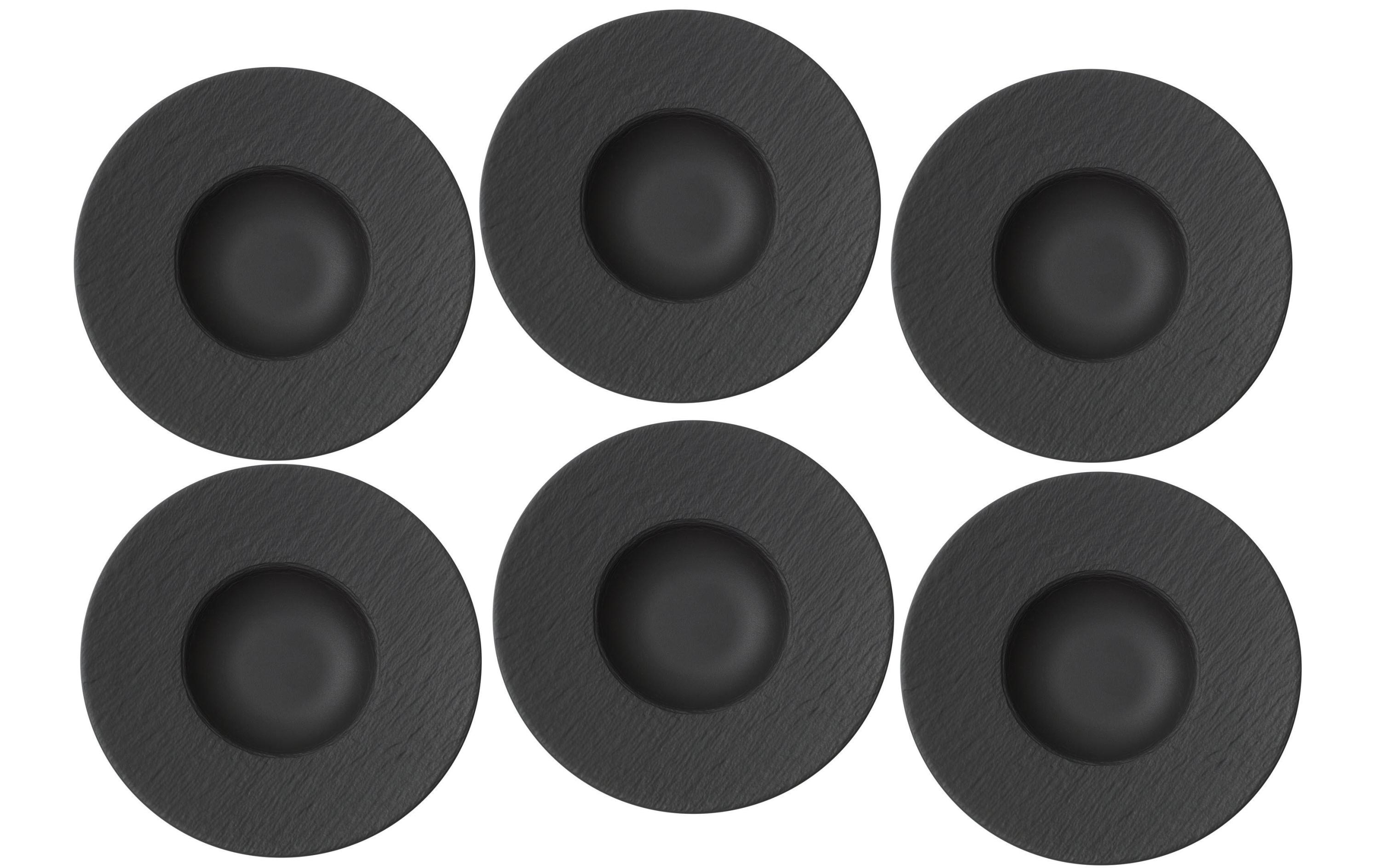 Suppen- & Pastateller Manufacture Rock 6 Stk, Schwarz<br>Pastateller