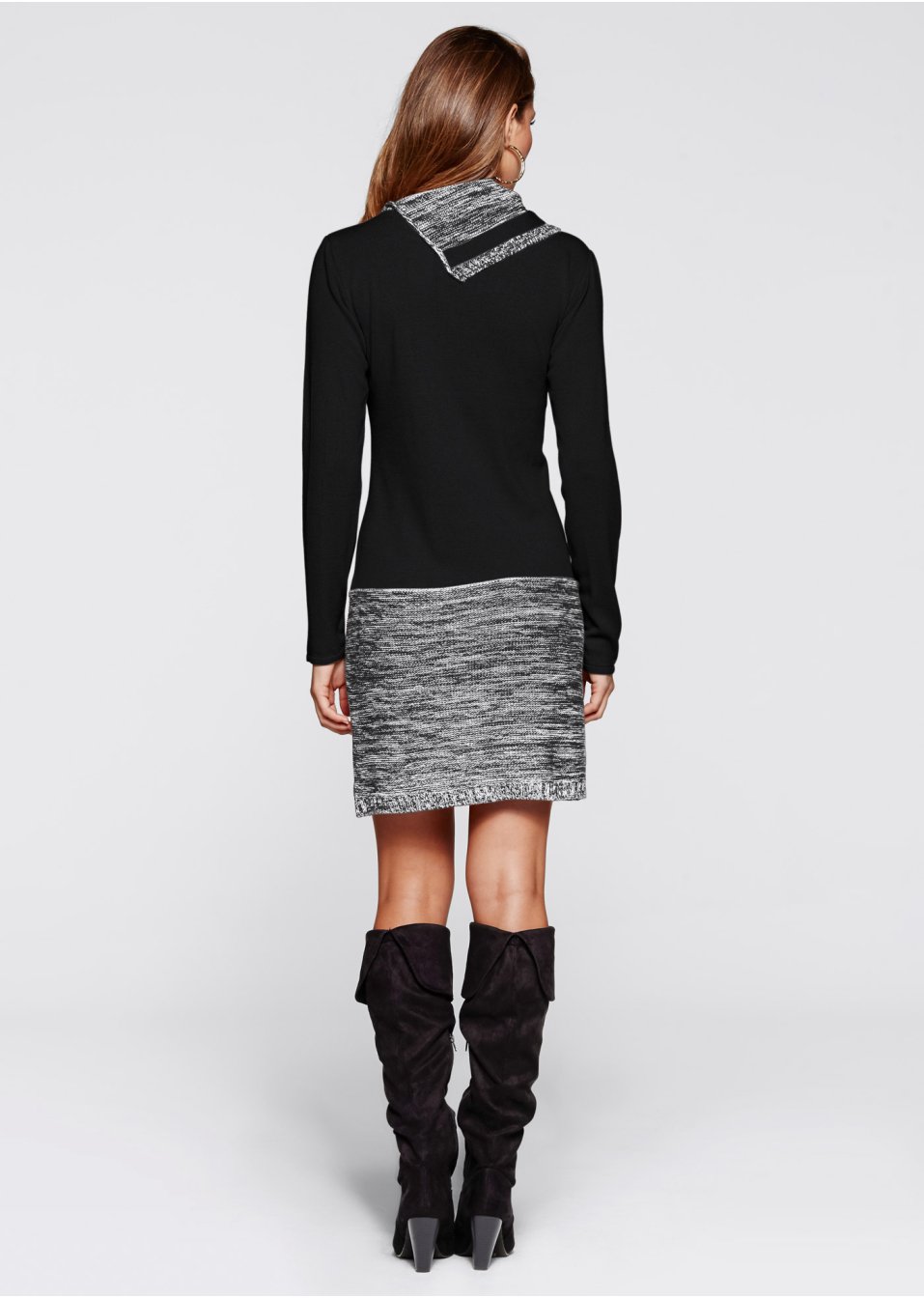 Robe en maille à manches longues