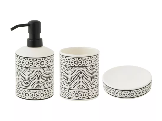Set de salle de bain 3 pièces en porcelaine blanc