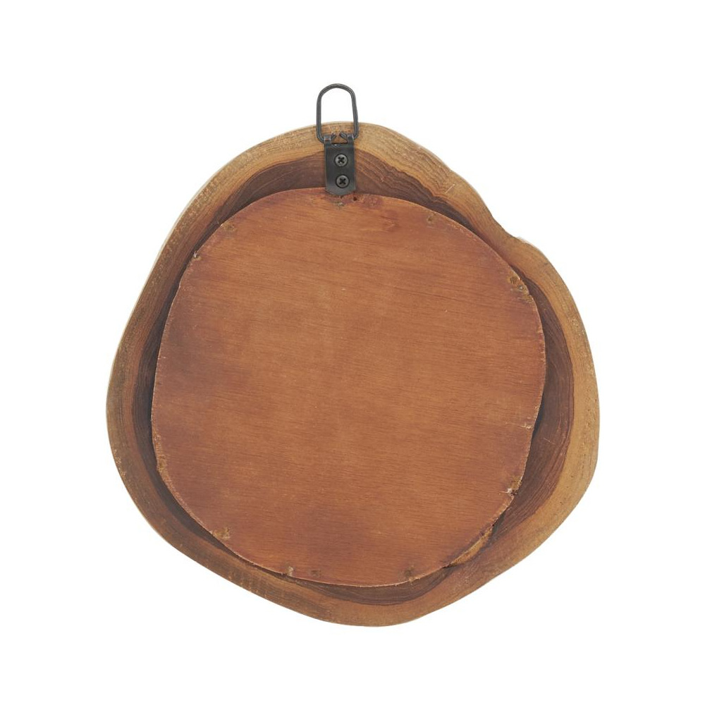Miroir rond en teck naturel