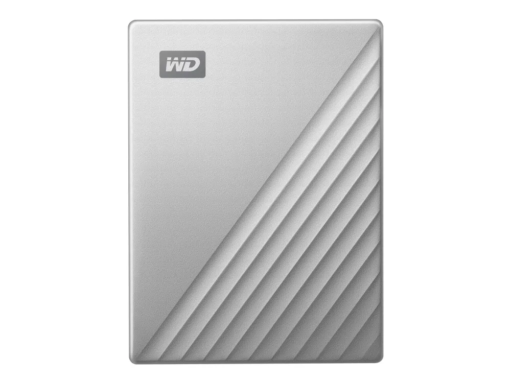 WD My Passport Ultra for Mac WDBPMV0040BSL - Harddisk - krypteret - 4 TB - ekstern (bærbar) - USB 3.0 (USB-C stikforbindelse) - 256-bit AES - sølv