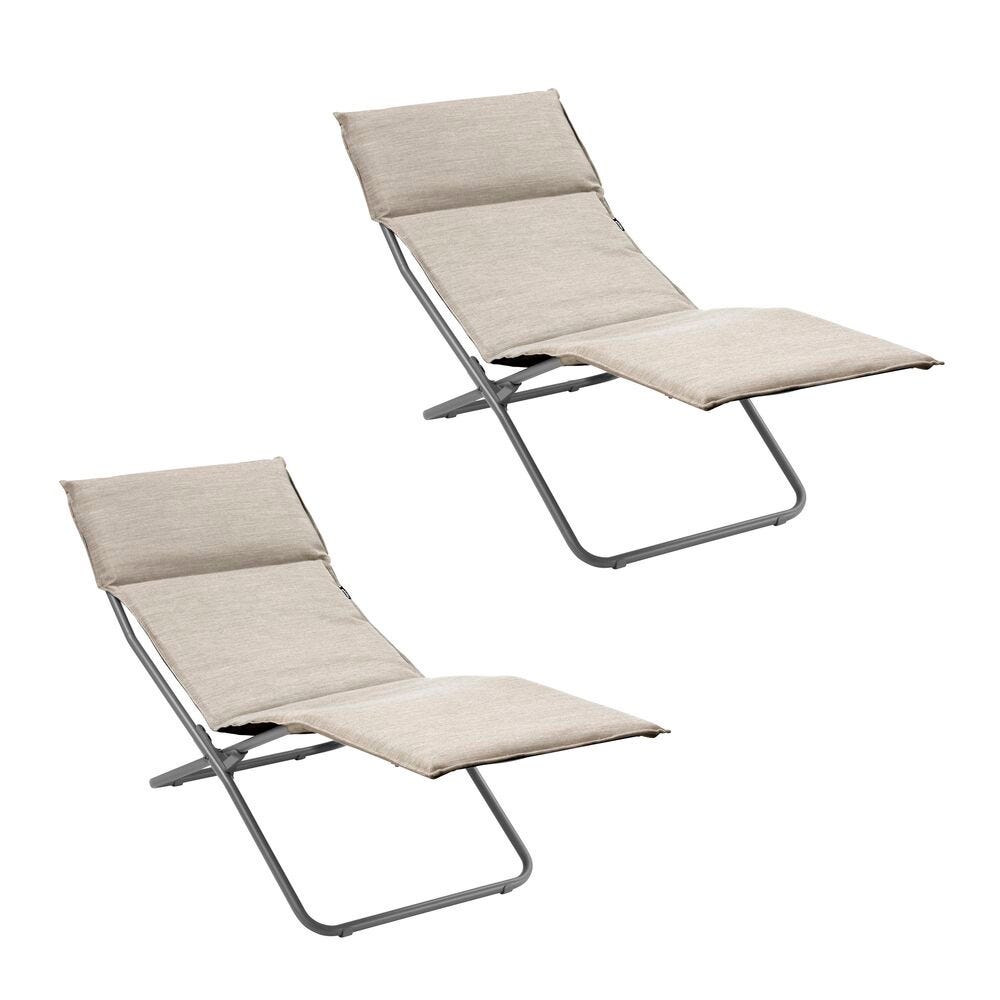 Set von 2 Sonnenliegen Bayanne Hedona Latte