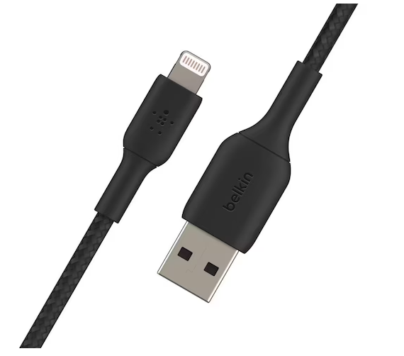 (15cm) Boost Charge MFi USB auf Lightning Ladekabel Nylon Datenkabel (CAA002bt0MBK) - Schwarz