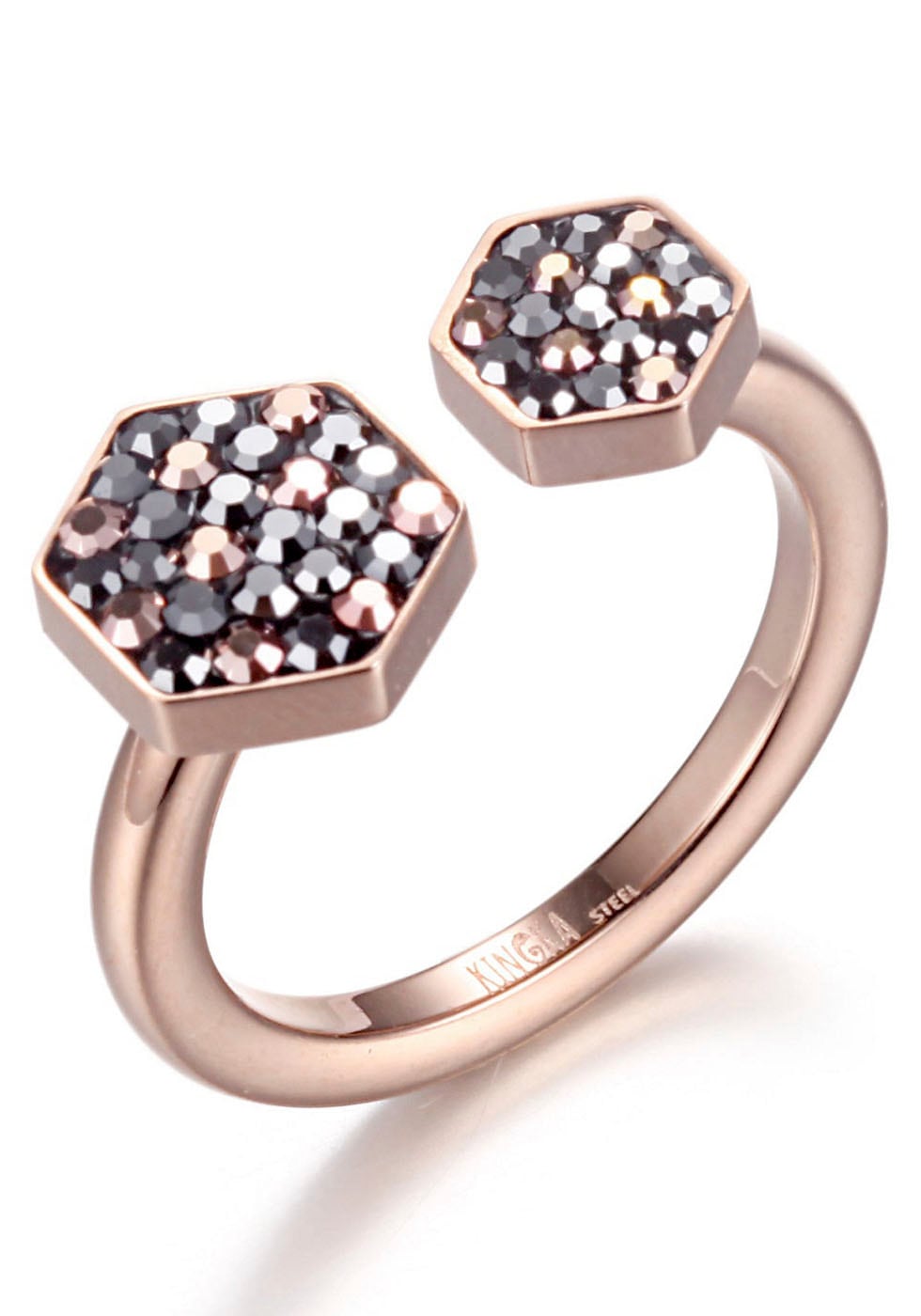 Kingka Fingerring »GLAMOUR Brillo« mit Markasit, Zirkonia (synth.)