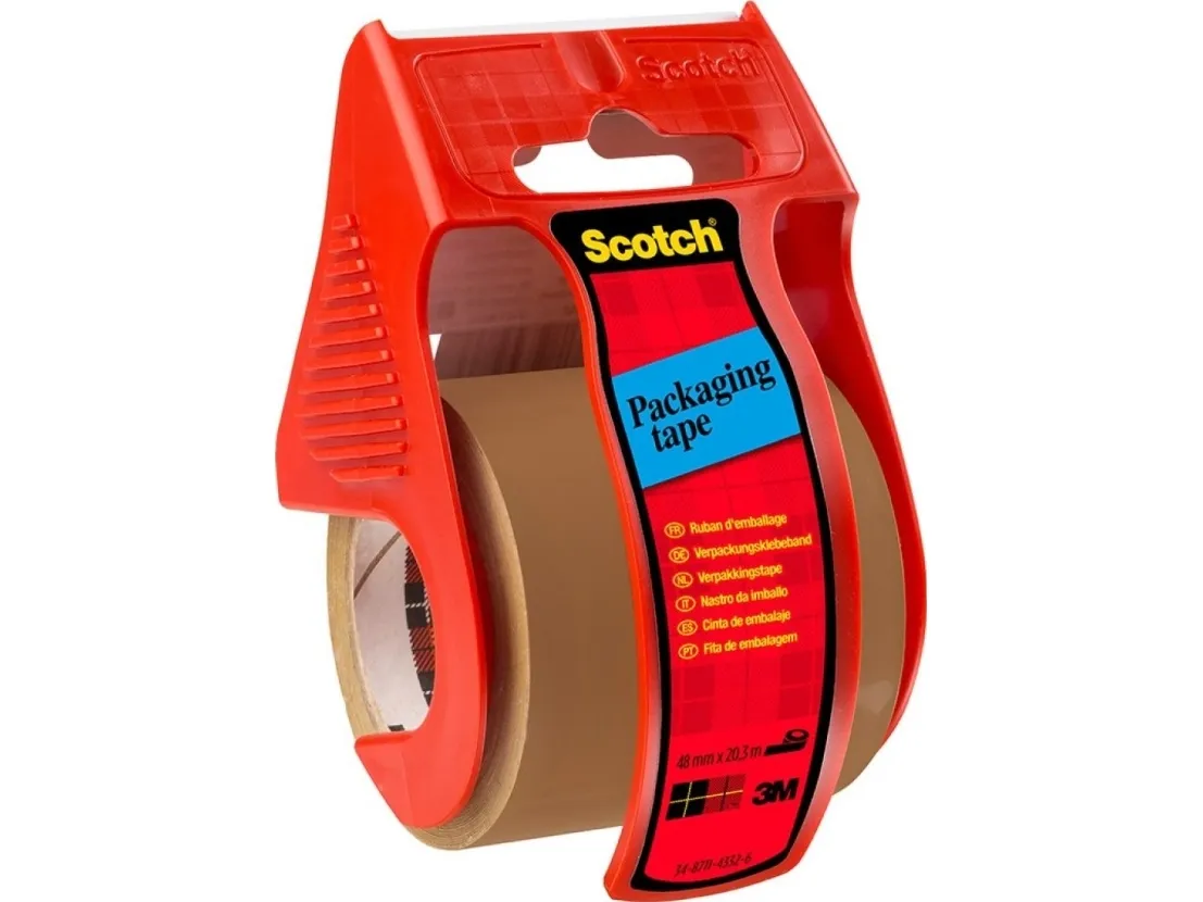 Scotch Original Packaging Tape Buff With Dispenser - Dispenser med pakketape - 50 mm x 20 m - buff