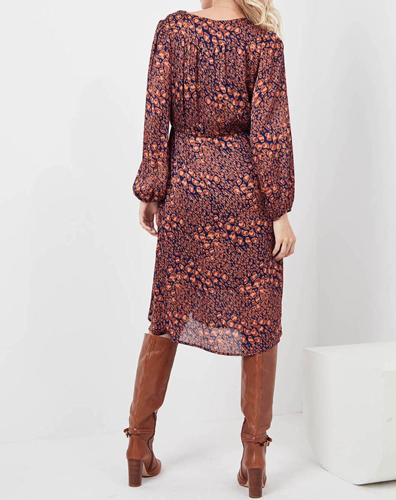 See u Soon Robe Rose imprimée brique/bleu marine