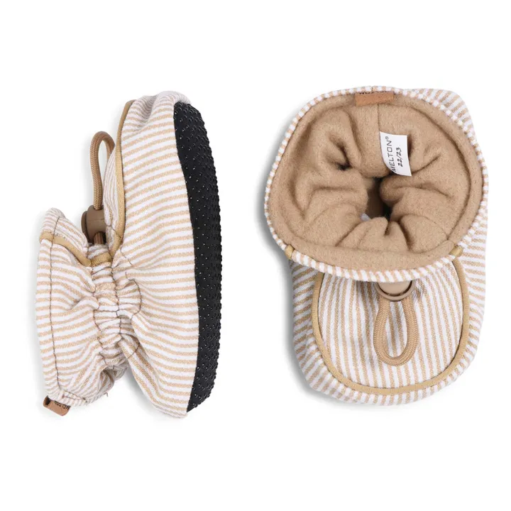 Melton Chaussons à rayures | Beige