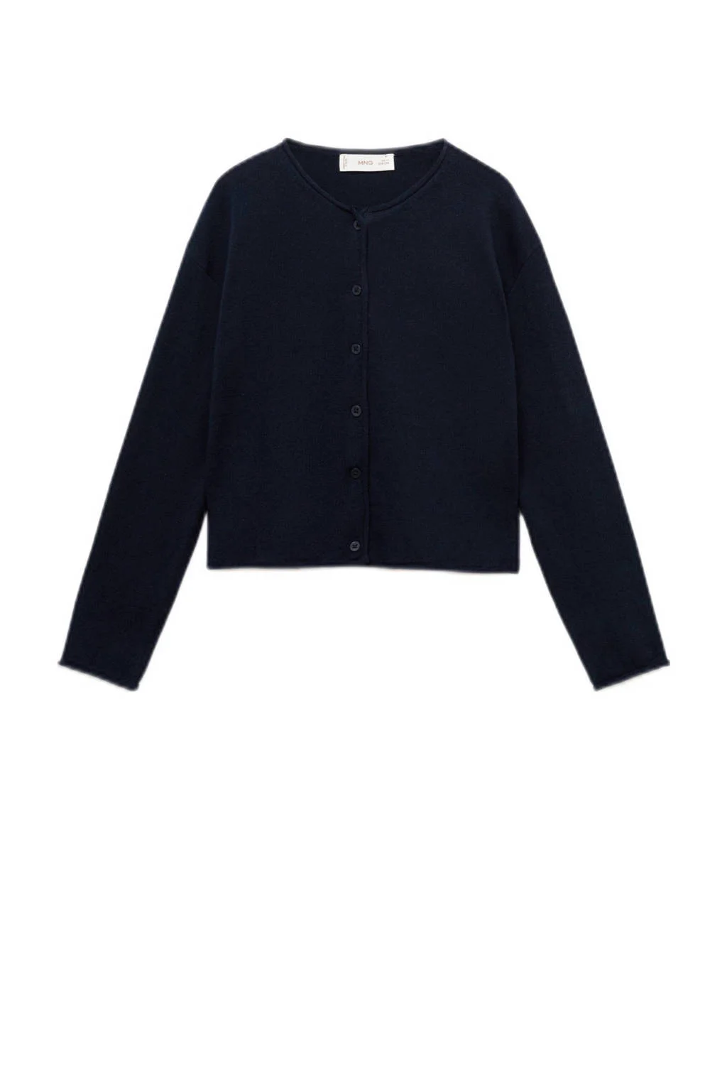 Mango Kids vest donkerblauw fijn gebreid