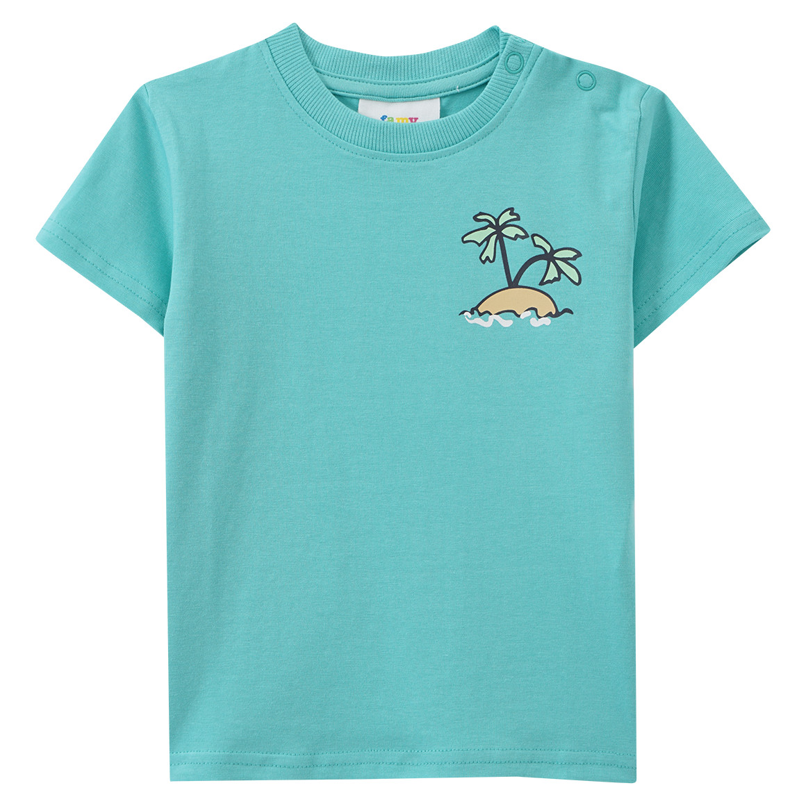 Famy 3 Baby T-Shirts in verschiedenen Dessins hellrot / helltürkis / dunkelgrau