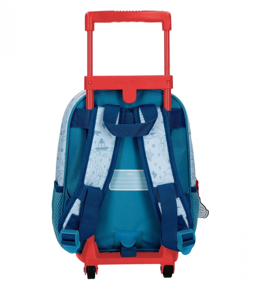 Mochila Disney Mickey Road Trip 28cm com Rodinhas Azul