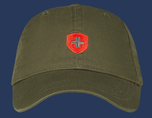 Promotion Baseballcap Baumwolle, Darkarmy/Red/Anthracite
