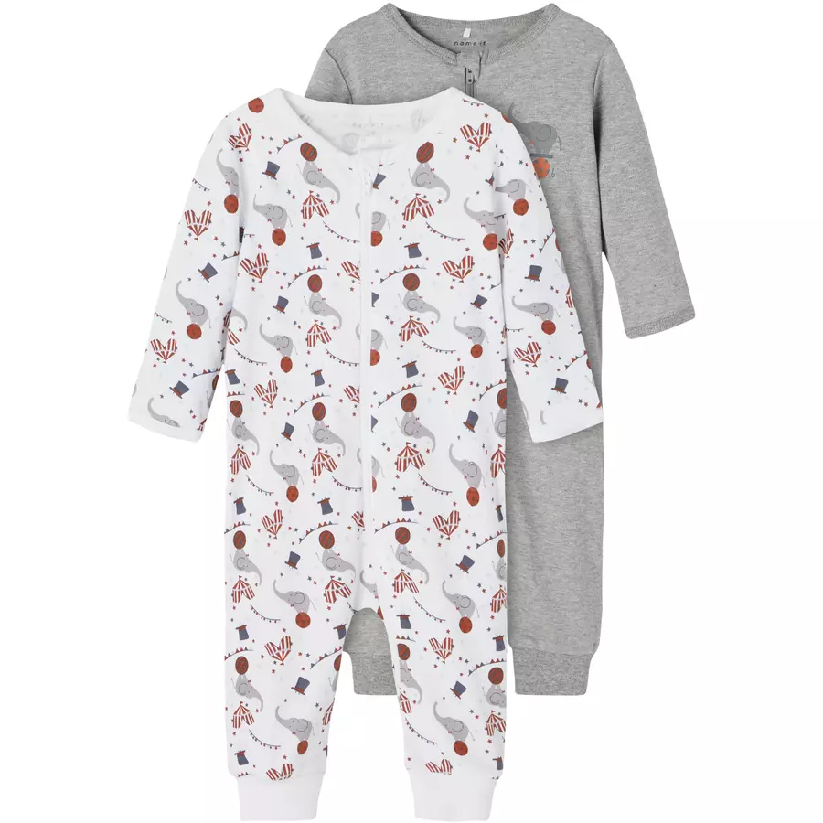 name it Schlafoverall 2er Pack Grey Melange