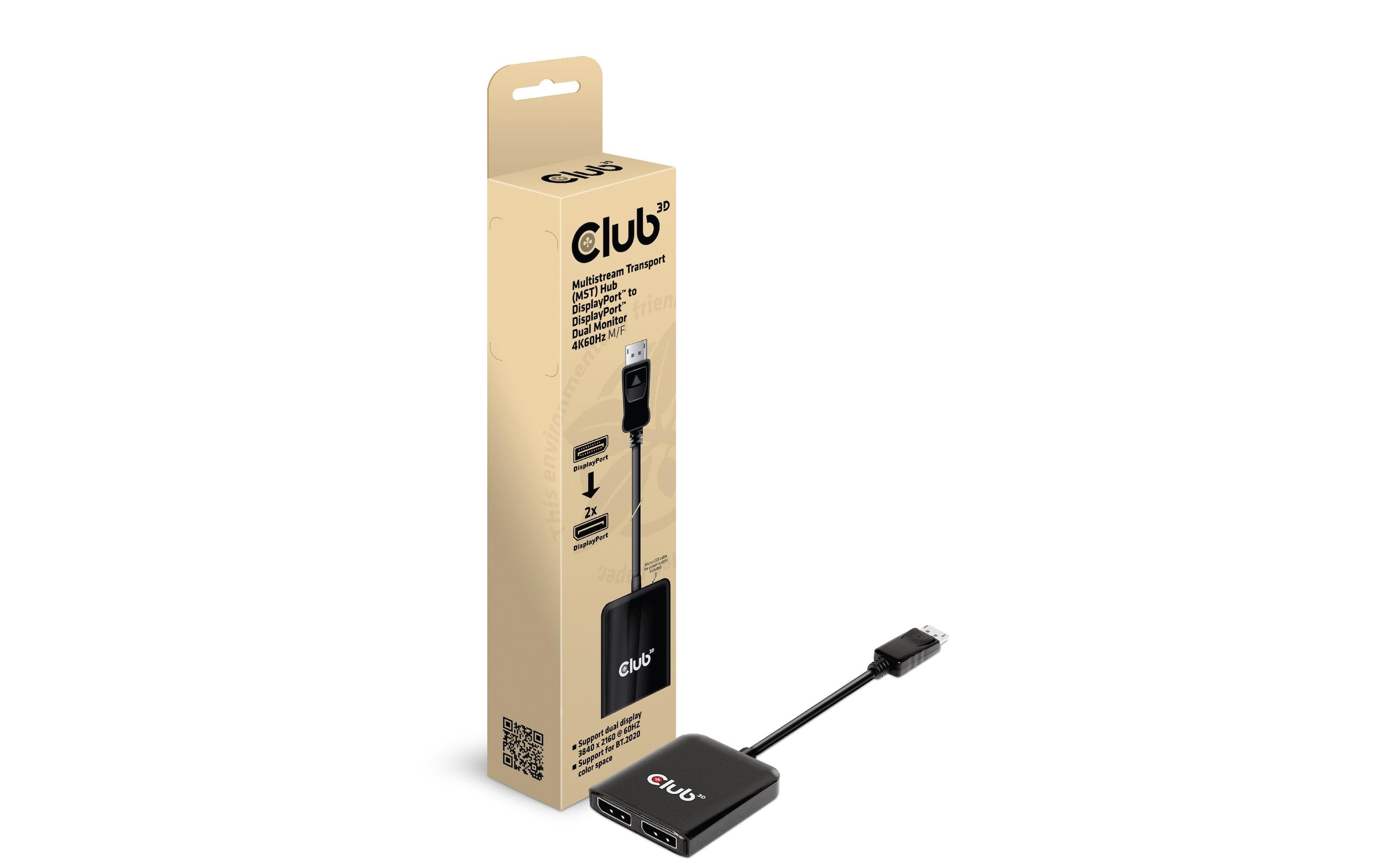 Adapter CSV-7200 DisplayPort - DisplayPortDisplayPort MST Hub auf Dual DisplayPort 4K60HZ