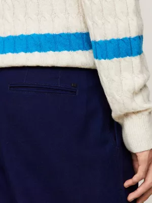 Calças jeans plissadas de corte reto