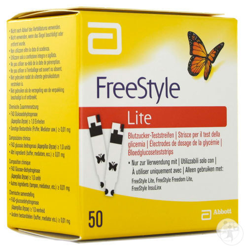 FreeStyle Lite Électrodes De Dosage Glycémie 50 Pièces (7081220)