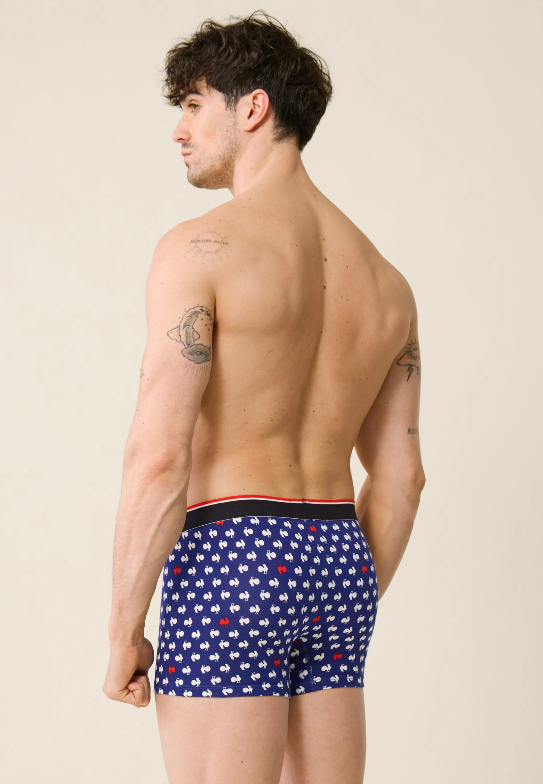 Boxer en coton-Marius Coq Bleu Blanc Rouge XV de France