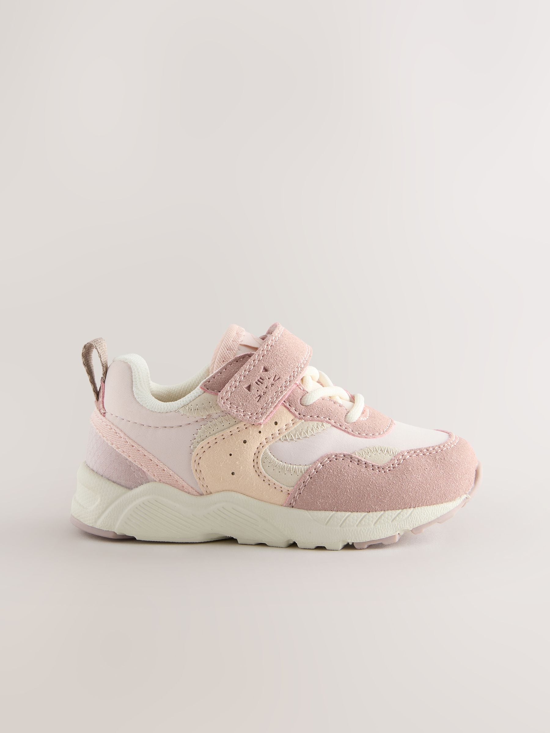 Roze - Sneakers met elastische veters en klittenbandsluiting