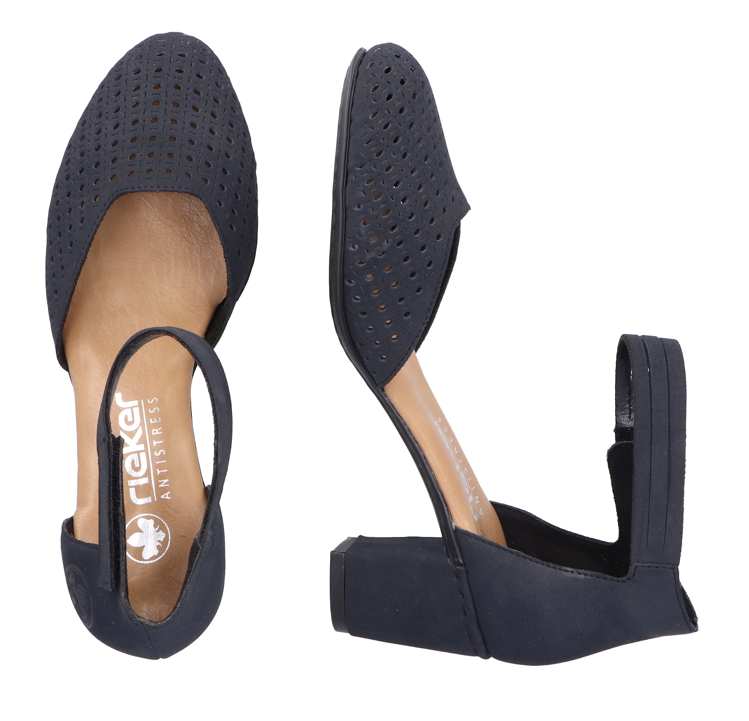 Rieker Spangenpumps  , Abendschuh, Festtagsschuh, Trichterabsatz, mit Klettverschluss