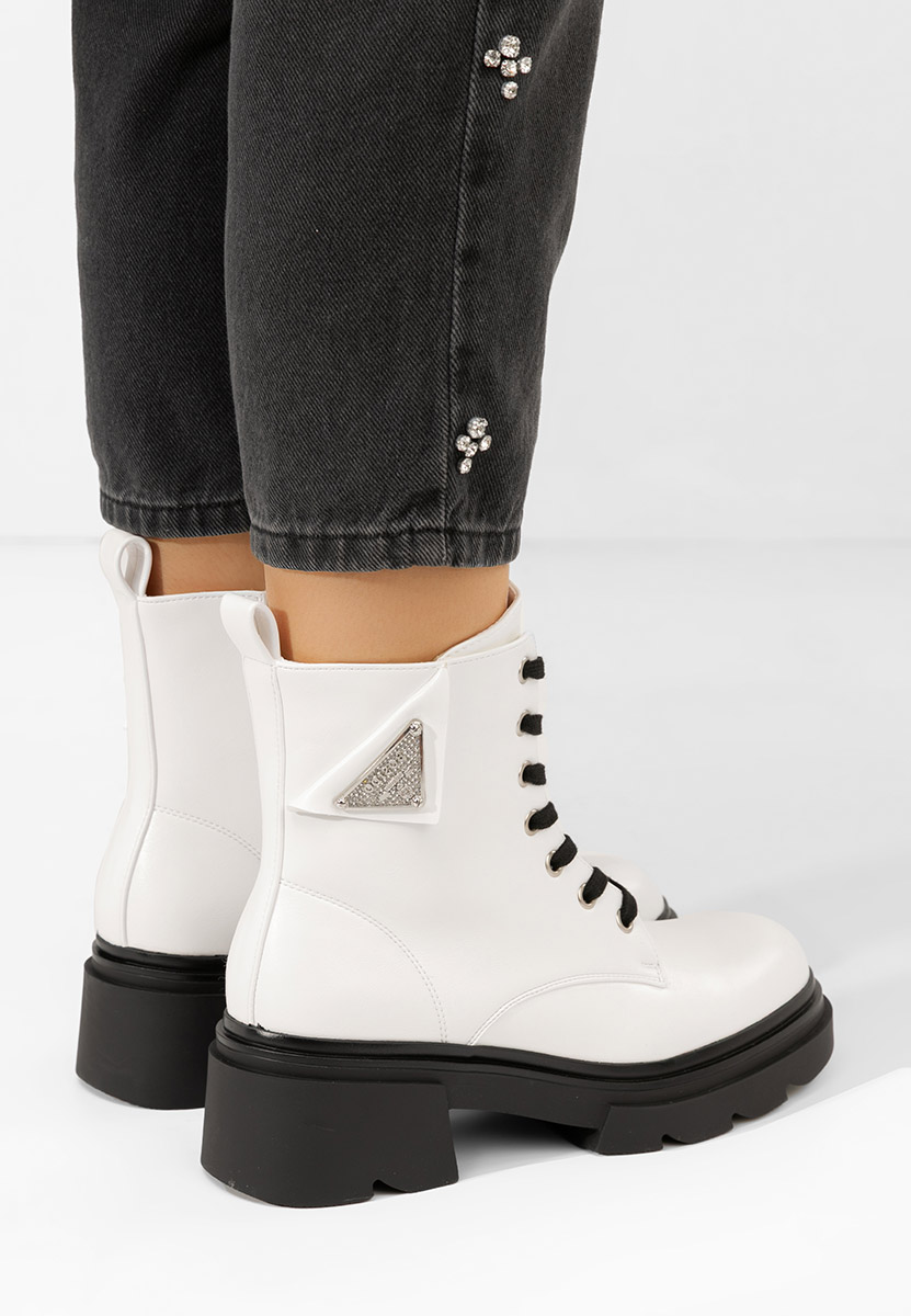 Bottines rangers femme blancs Dasica