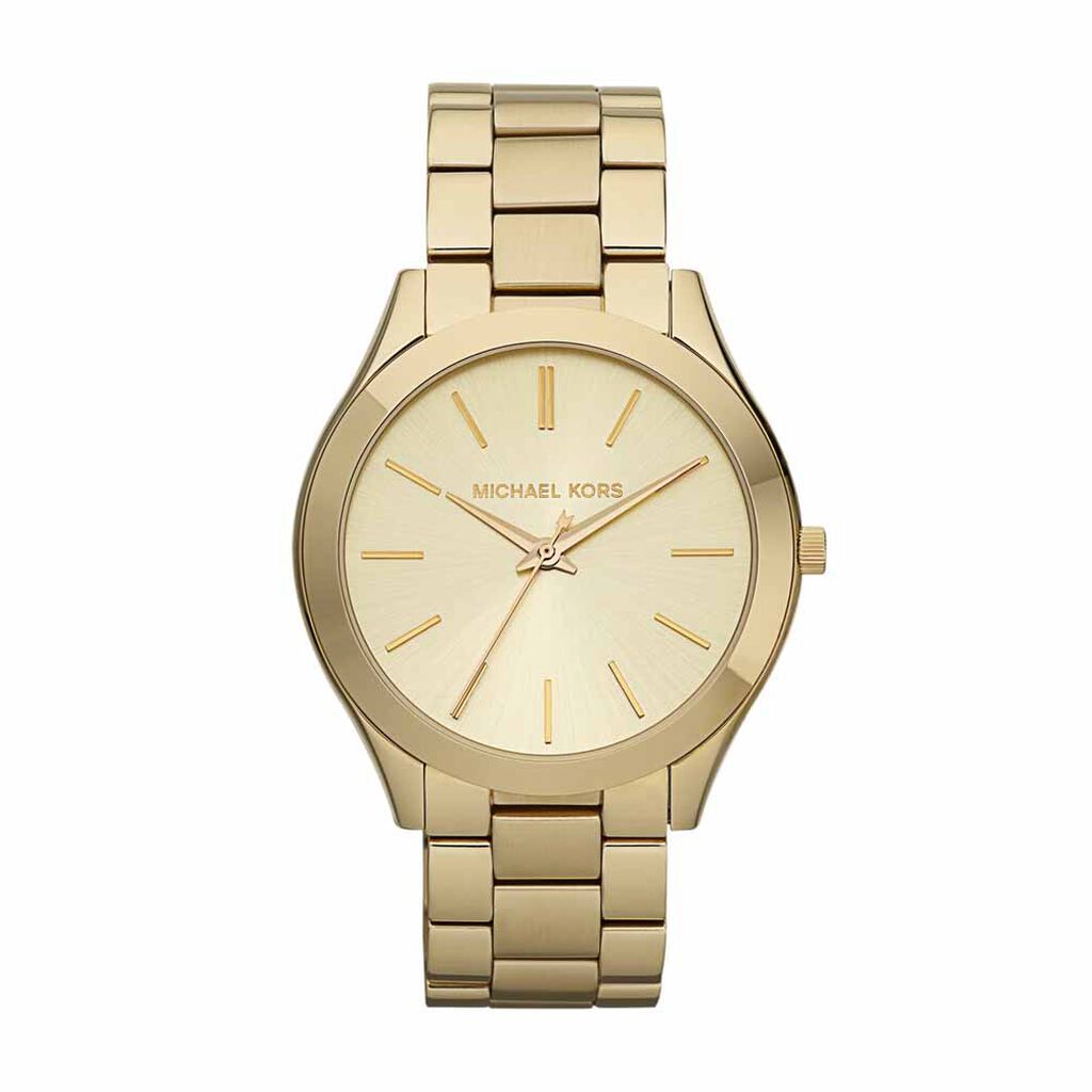 Montre Acier Dore Ronde Fond Champagne