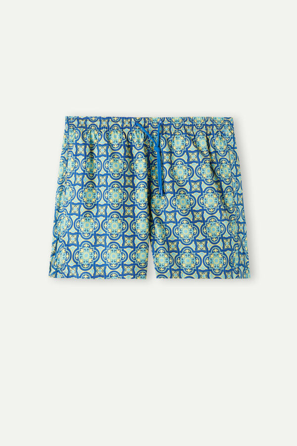 Maiô boxer amarelo com estampa Majólica
