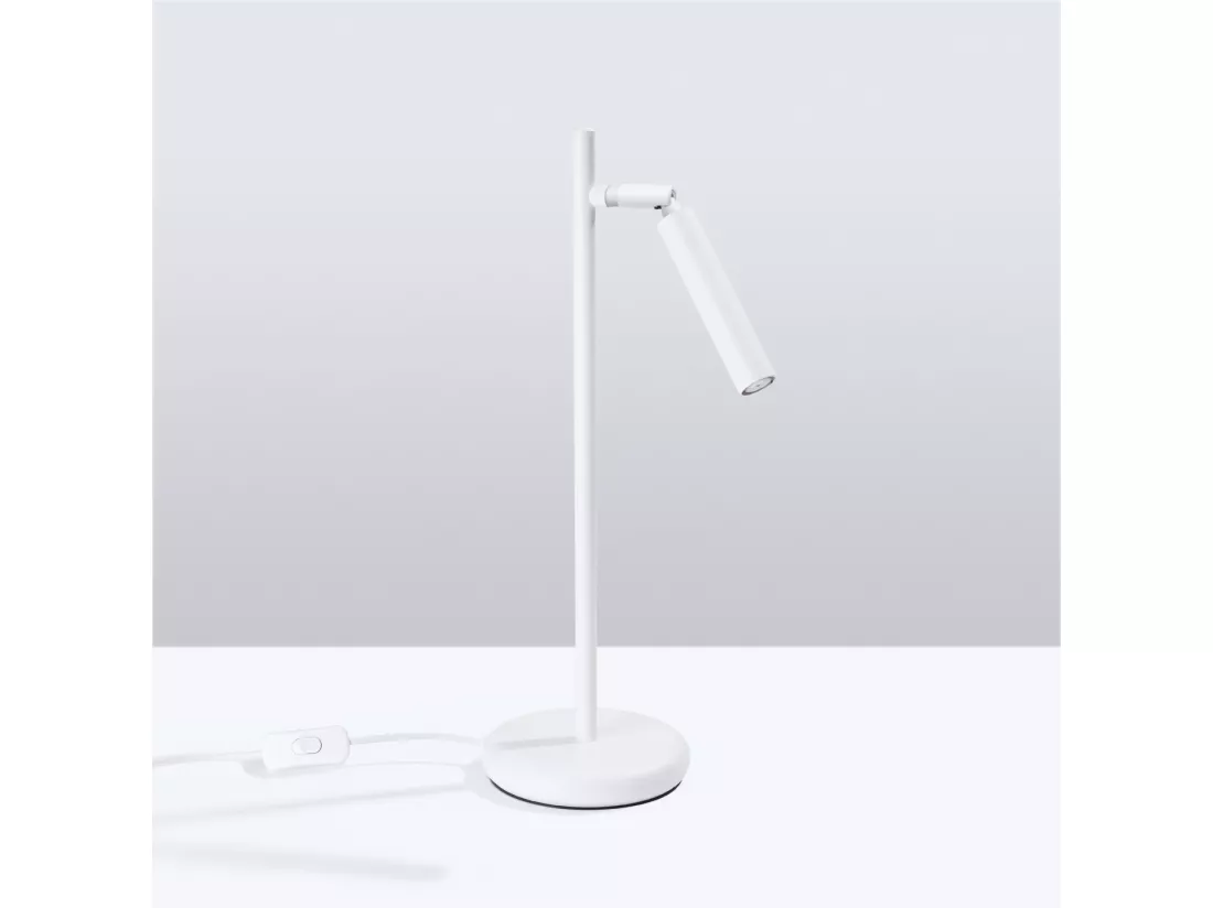 Lampe de bureau Pastelo moderne en acier - 1 sources lumineuses - L.14 x H.43 cm - blanc