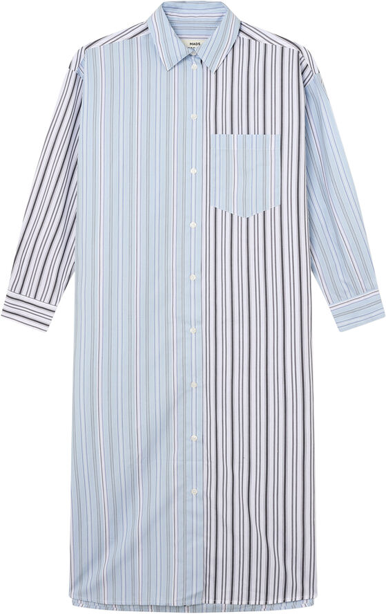Mads Nørgaard - Copenhagen Yarpo Idun Dress Block Blå og hvis med striber