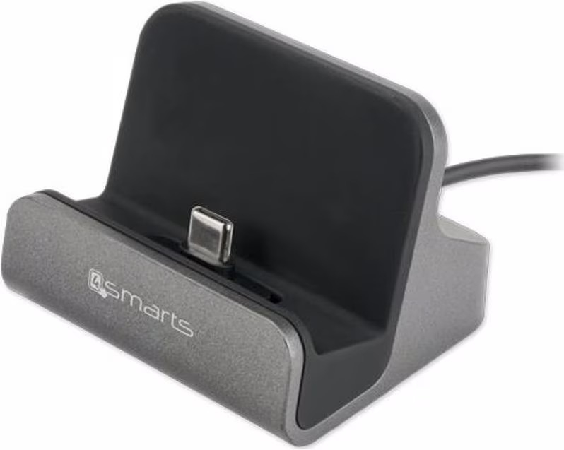10W USB C Lade Dock Dockingstation Halterung für Handy / Smartphone (4S462240) - Silber