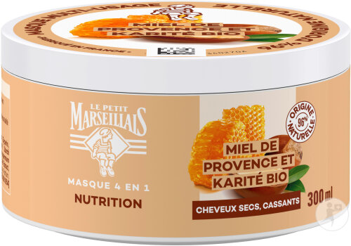 Le Petit Marseillais Masque Multi-Usage Nutrition 3-En-1 Karité Miel De Provence Cheveux Secs 300ml
