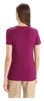 T-shirt Manches Courtes Mérinos Femme Icebreaker Tech Lite II Mountain Geology Violet