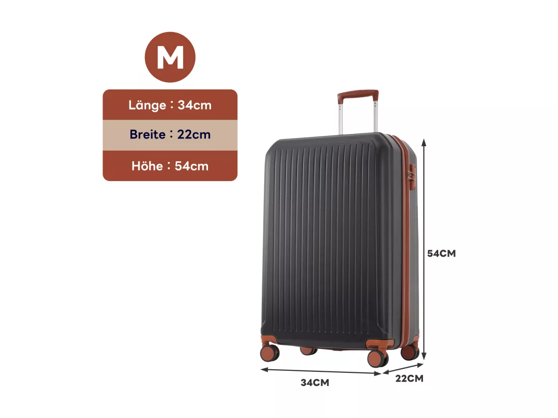 Bagage à main de 4 pièces 14&20&24&28 pouces– bagage à coque rigide - Avec poignées télescopiques en métal - noir
