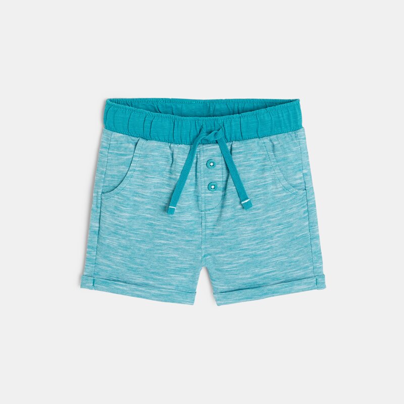 T-shirt requins et short micro-rayures bleu bébé garçon Bleu