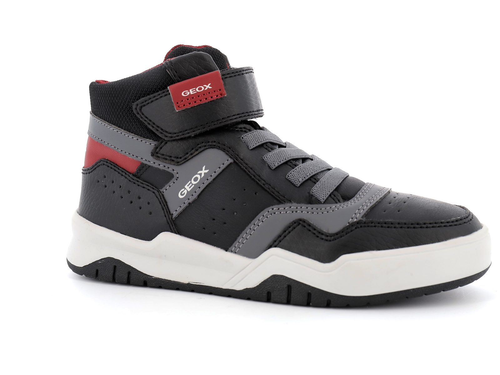 Geox-J PERTH BOY-J167RA Matières combinées Noir Gris