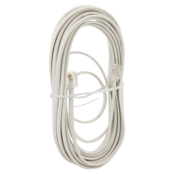 Q-Link telefoon aansluitsnoer modulair 2RJ11 plug 5 meter wit