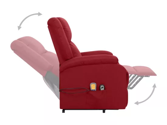 Prolenta Premium - Fauteuil de massage Rouge bordeaux Tissu