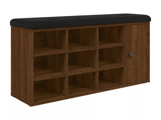 Banc à chaussures chêne marron 102x32x50 cm bois d'ingénierie