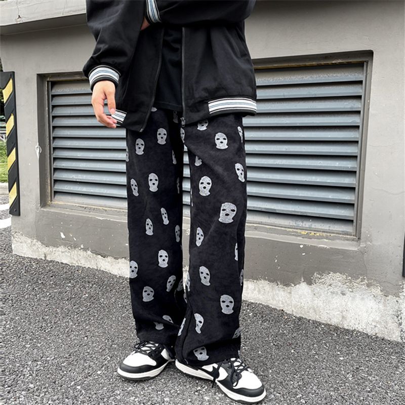 Zentrus - All-Over Print Straight Leg Corduroy Broek