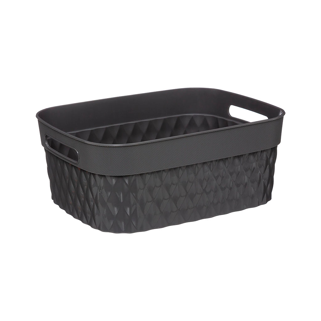 Panier rectangle plastique gris 5L